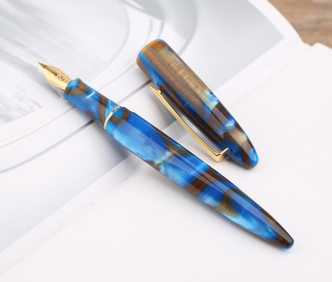 Creative Fountain Pen Schmidt Converter and Fine Nib 0.5mm Ink Pen Gold Trim Writing Gift Pen Set