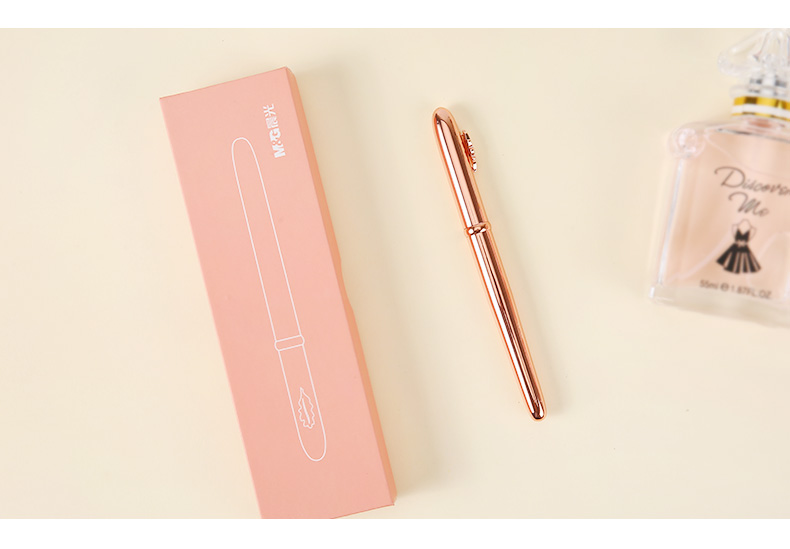 Elegant Rose Gold 0.5mm Fountain Pen with Gift Box High-end Metal Ink Pens