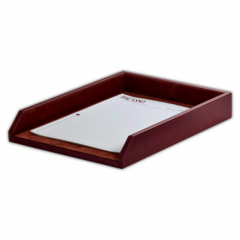 1000 Series Classic Leather Front-Load Letter Tray in Mocha