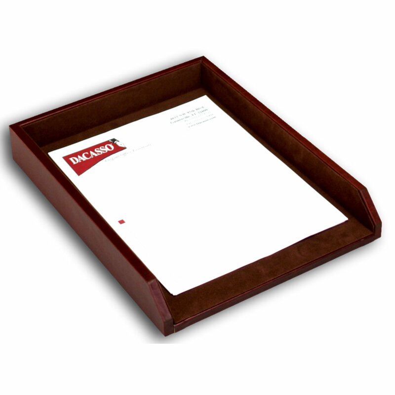 1000 Series Classic Leather Front-Load Letter Tray in Mocha