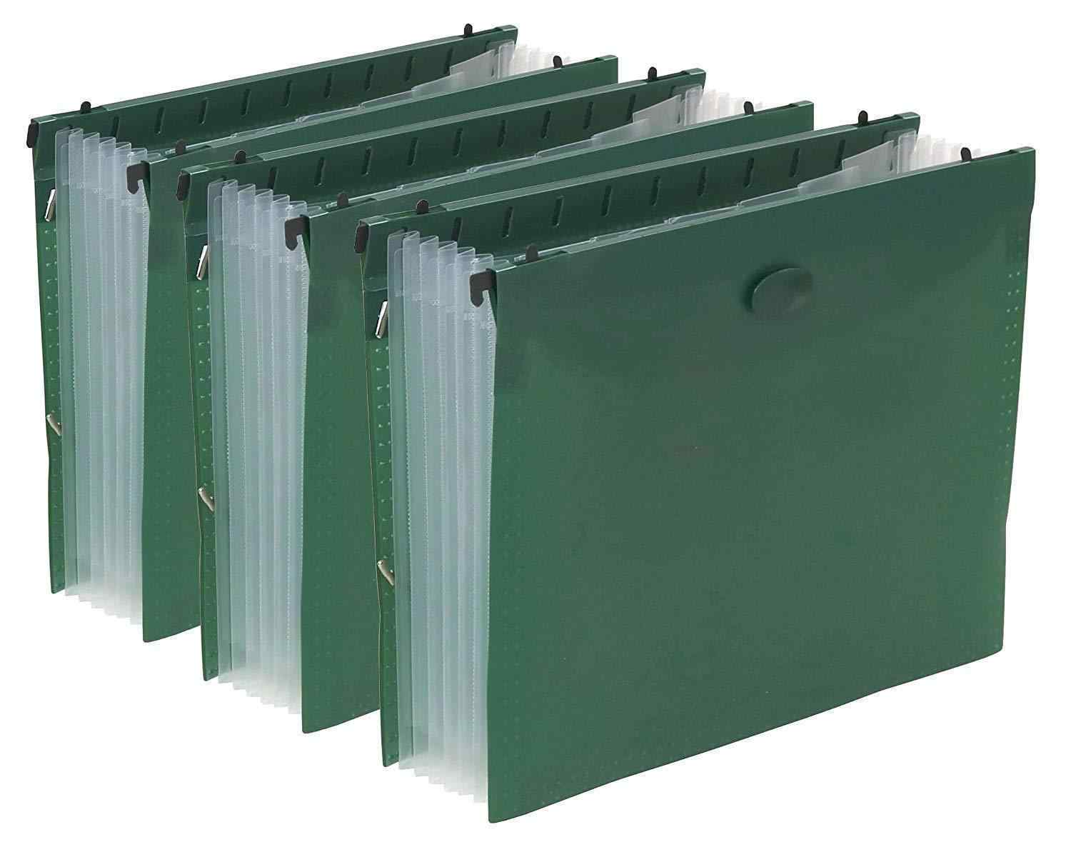 Expanding Hanging File Folder with 7 Divider Pocket - 3 Pack